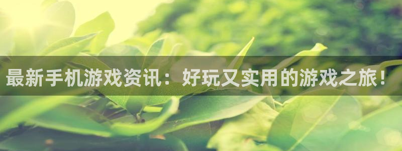 赢咖娱乐登陆：最新手机游戏资讯：好玩又实用的游戏之旅！